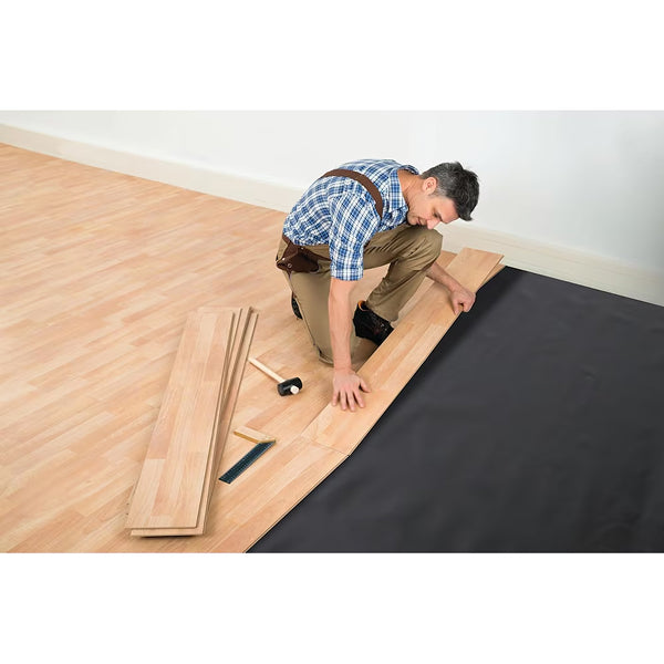 MoistureBlock 2-1/2 ft. x 40 ft. 6 mil Polyethylene Film – Vapor Barrier Underlayment (100 sq. ft.)