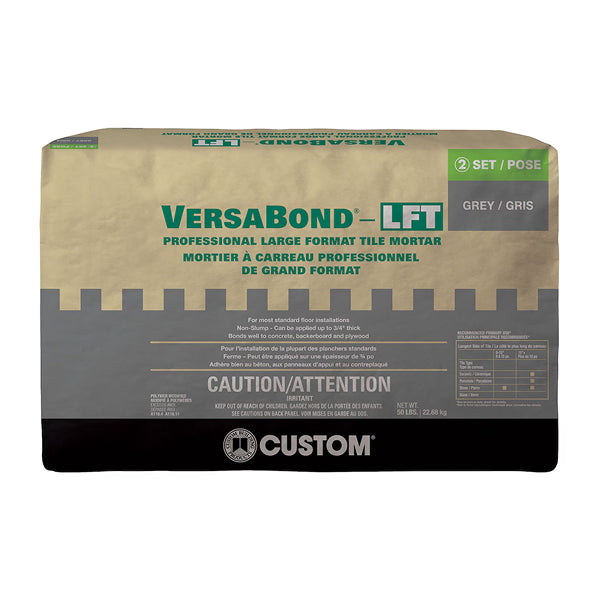 Custom VersaBond 50 lb. Grey Medium Bed Mortar for Large Format Indoor/Outdoor Tile and Stone
