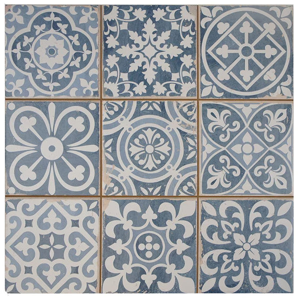 Merola Tile Sample Faenza Azul 6 inch x 6 inch Ceramic Floor and Wall Tile