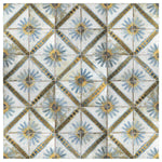 Charger l'image dans la visionneuse de galerie, Merola Tile Kings Marrakech Blue 17-5/8 inch x 17-5/8 inch Matte Textured Ceramic Floor and Wall Tile – 10.95 sq. ft. per Case