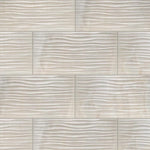 Load image into Gallery viewer, Merola Tile Deco Dubai Pearl Porcelain Wall Tile 0.31 inch Thick x 12.5 inch Wide x 24.5 inch Long – 10.96 sq. ft./Case, Textured Semi-Gloss Finish