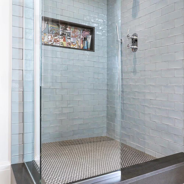 Merola Tile Chester Acqua 3 inch x 6 inch Ceramic Wall Tile – 5.72 sq. ft. per Case, Glossy Smooth Finish