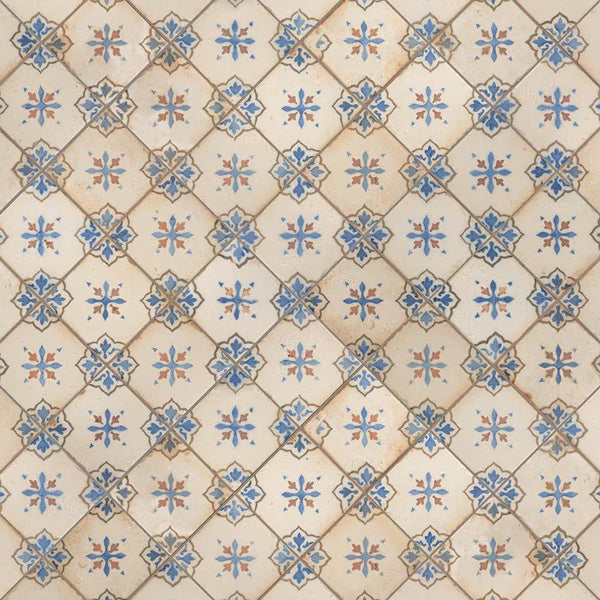 Merola Tile Mirambel Azul 13 inch x 13 inch Ceramic Floor and Wall Tile – 12.2 sq. ft. per Case, Matte Textured Finish