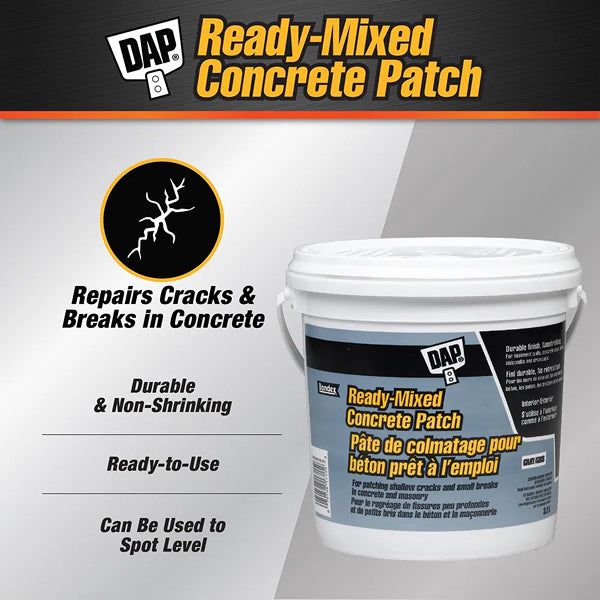 DAP Ready-Mixed Concrete Patch Grey 946 mL – Interior/Exterior Crack Filler