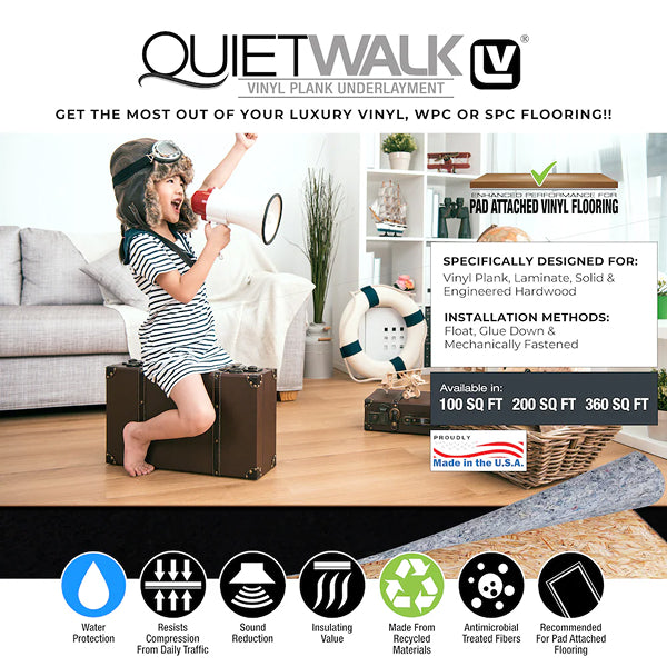 QuietWalk 100 Sq. Ft. Premium Underlayment for LVP – Sound & Moisture Barrier