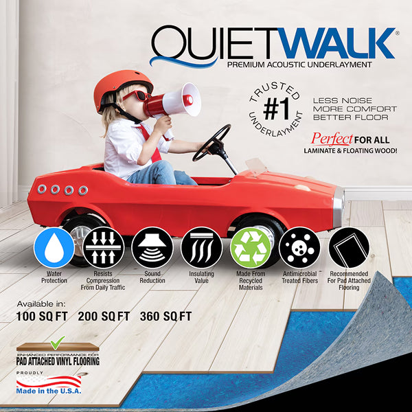 QuietWalk 360 Sq. Ft. Premium Sound and Moisture Barrier Underlayment for Laminate & Engineered Floors