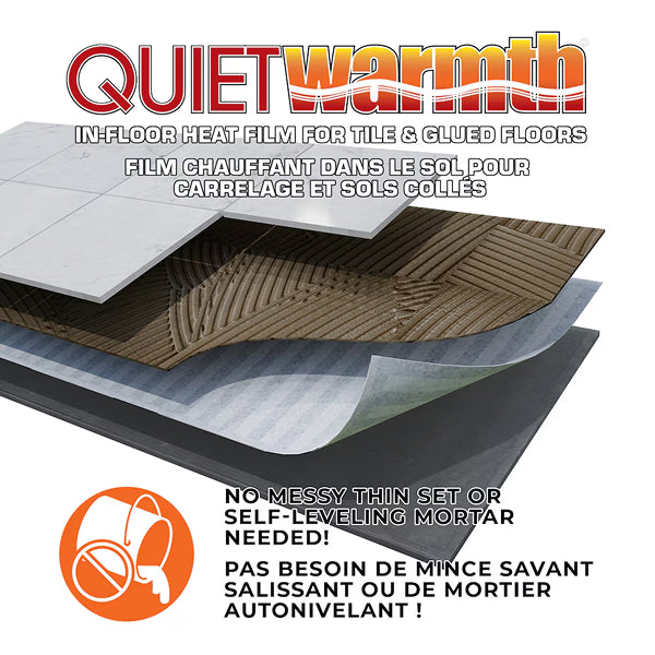 QuietWarmth 3 ft. x 5 ft. 120V Floor Heating Mat for Tile and Glue-Down Floors (15 sq. ft.)