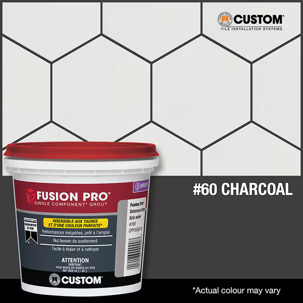 Custom Building Products Fusion Pro #60 Charcoal 1 Gal. Single Component Grout
