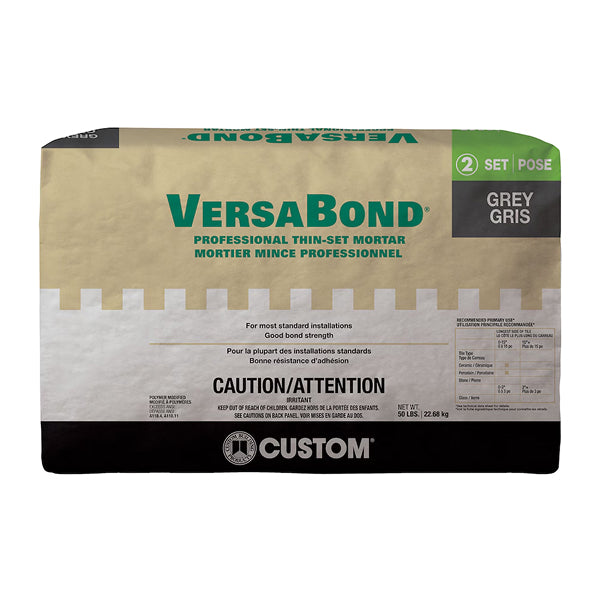 Custom Building Products VersaBond 50 lb. Grey Fortified All-Purpose Thinset Mortar for Indoor/Outdoor Tile and Stone Installations