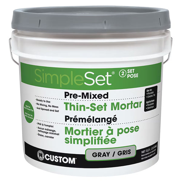 Custom Building Products SimpleSet Gray 3-1/2 Gal. Pre-Mixed Thin-Set Mortar
