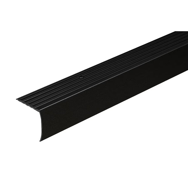 Shur Trim Matte Black 1-1/8 in. x 6 ft. Aluminum Moulding Stair Nosing