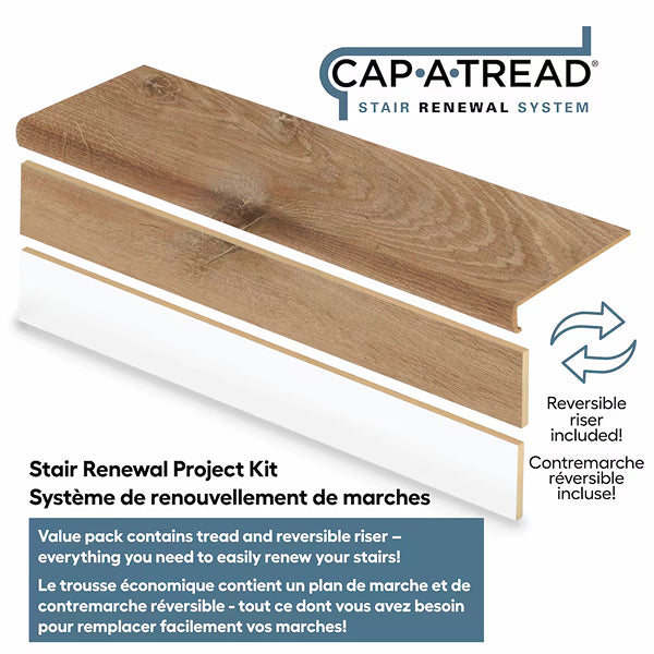 Cap A Tread 2.19 in. x 12.13 in. x 47 in. Stair Tread and Reversible Riser Kit – Color 3673