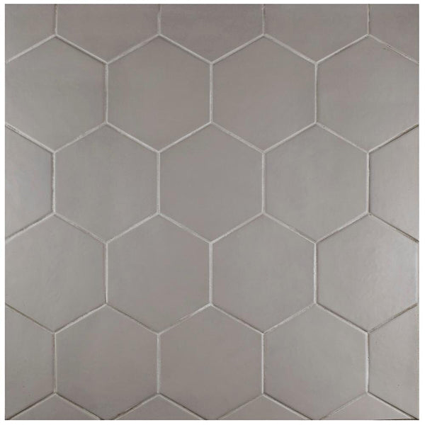Merola Tile Hexatile Matte Gris Porcelain Tile 0.37 inch Thick 7 inch x 8 inch 7.67 sq ft/case Matte Hexagon