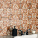 Load image into Gallery viewer, Merola Tile Costa Cendra Decor Dahlia Arena 7-3/4 inch x 7-3/4 inch Ceramic Floor and Wall Tile – 11.11 sq. ft. per Case, Glazed Textured Finish