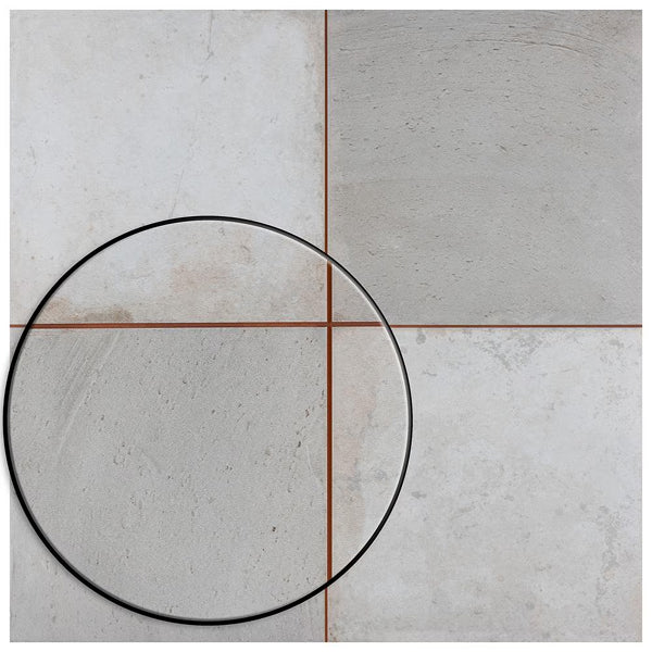 Merola Tile Kings Clay Checker Silver Ceramic Floor and Wall Tile 0.37 inch Thick 17.63 inch Wide 10.95 sq. ft. per Case – Low Sheen Vintage Finish