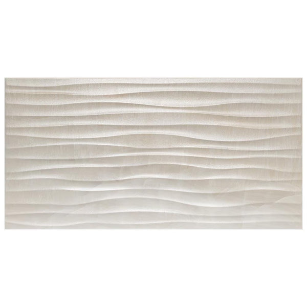 Merola Tile Deco Dubai Pearl Porcelain Wall Tile 0.31 inch Thick x 12.5 inch Wide x 24.5 inch Long – 10.96 sq. ft./Case, Textured Semi-Gloss Finish