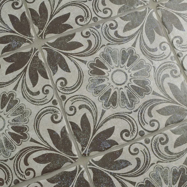Merola Tile Costa Cendra Decor Dahlia 7-3/4 inch x 7-3/4 inch Ceramic Floor and Wall Tile – 11.11 sq. ft. per Case, Glazed Textured Finish