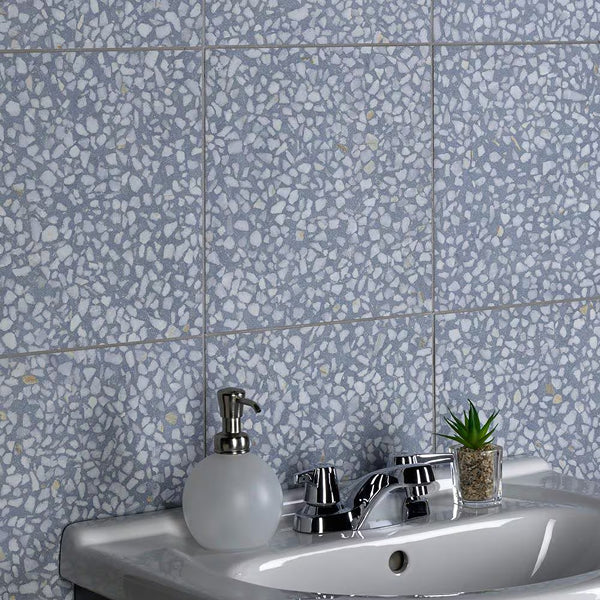 Merola Tile Farnese Amalfi Azul Porcelain Tile 11.5 inch x 11.5 inch 10.55 sq. ft./case Matte Textured Stone Look Finish