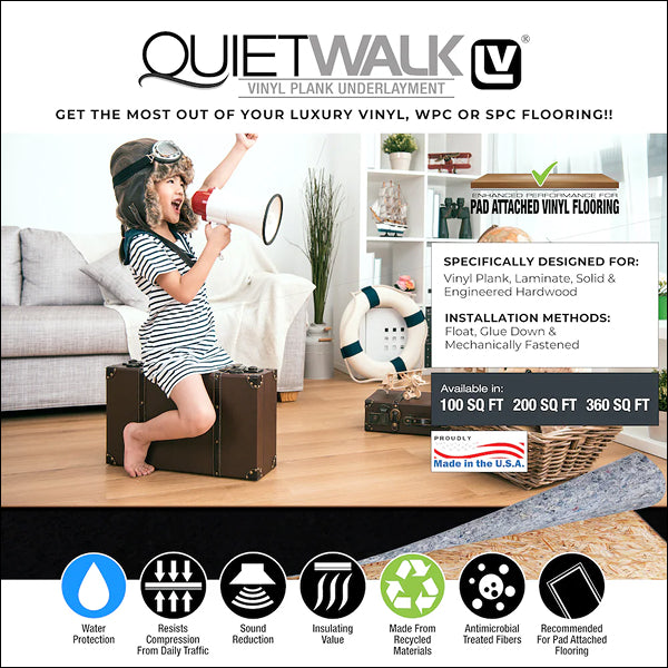 QuietWalk 360 Sq. Ft. Premium Sound & Moisture Barrier Underlayment for Luxury Vinyl Plank Flooring