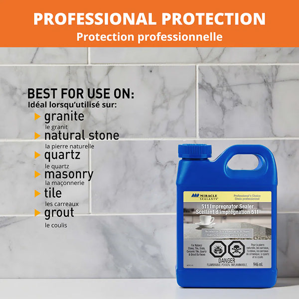 Miracle Sealants 511 Impregnator Invisible Penetrating Sealer, 946mL