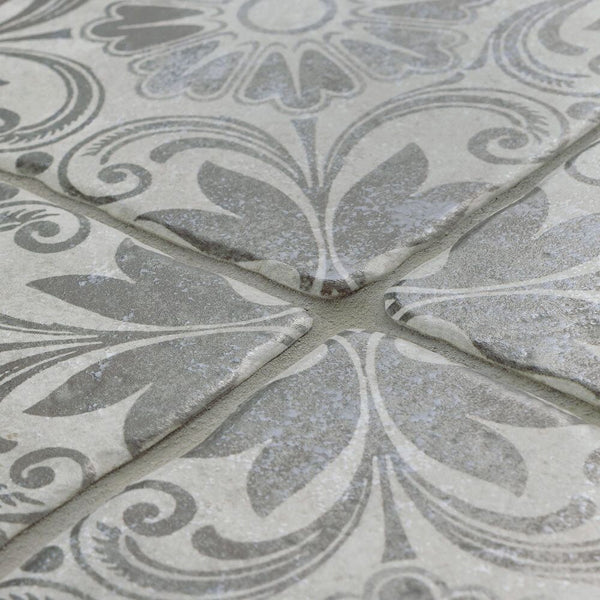Merola Tile Costa Cendra Decor Dahlia 7-3/4 inch x 7-3/4 inch Ceramic Floor and Wall Tile – 11.11 sq. ft. per Case, Glazed Textured Finish
