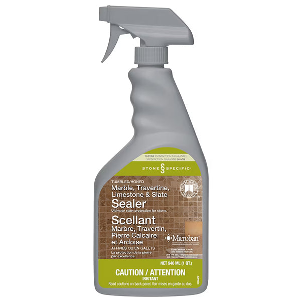 StoneSpecific Tumbled/Honed Marble, Travertine, Limestone & Slate Sealer – Premium Floor & Stone Protection