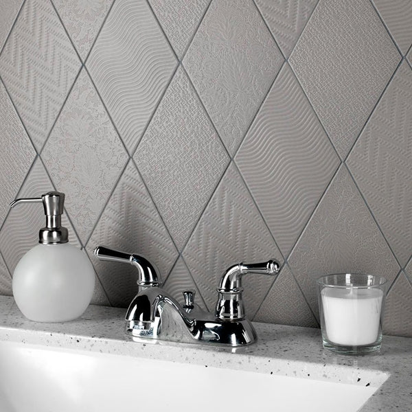Merola Tile Rhombus Dark Grey 5-1/2-inch x 9-1/2-inch Semi-Gloss Porcelain Floor and Wall Tile (11.68 sq. ft. / case)