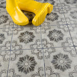 Load image into Gallery viewer, Merola Tile Costa Cendra Decor Fleur 7.75 inch x 7.75 inch Ceramic Floor and Wall Tile – 11.11 sq ft per Case, Rustic Stone Look Matte Finish
