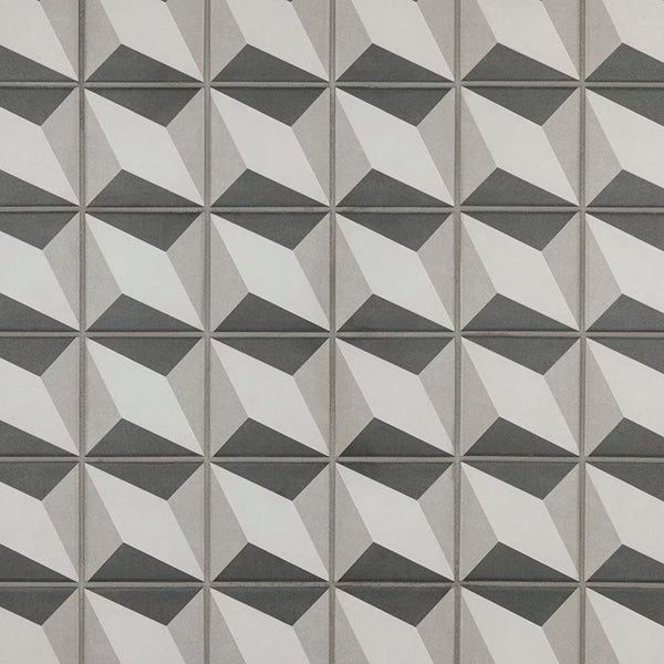 Merola Tile Twenties Diamond Mini Ceramic Floor and Wall Tile 4 inch Width 4 inch Length 12.72 sq ft/case Patterned Glossy Finish