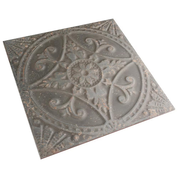 Merola Tile Saja Nero Ceramic Floor and Wall Tile 0.39 inch Thick 13 inch Wide 12.0 sq. ft. per Case – Glazed Textured Vintage Finish