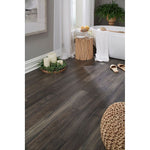 Load image into Gallery viewer, OptiWood Shadow Gray Waterproof Hardwood Flooring – 5 in. W x Varying L (16.68 sq. ft. / case)
