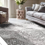 Load image into Gallery viewer, Polyester Machine Washable Oriental Light Grey Area Rug
