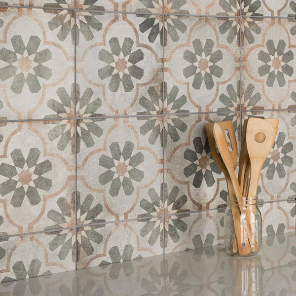 Merola Tile D’Anticatto Decor Florence Porcelain Floor and Wall Tile 8.75 inch x 8.75 inch x 0.38 inch – 11.25 sq. ft./Case, Matte Textured Rustic Finish