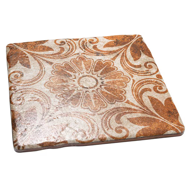 Merola Tile Costa Cendra Decor Dahlia Arena 7-3/4 inch x 7-3/4 inch Ceramic Floor and Wall Tile – 11.11 sq. ft. per Case, Glazed Textured Finish