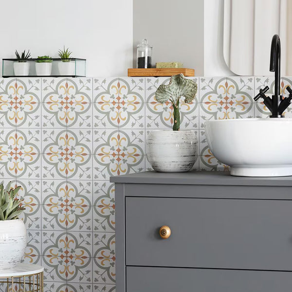 Merola Tile Revival Memory Mini Ceramic Floor and Wall Tile 4 inch Width 4 inch Length 12.72 sq ft/case Patterned Glossy Finish