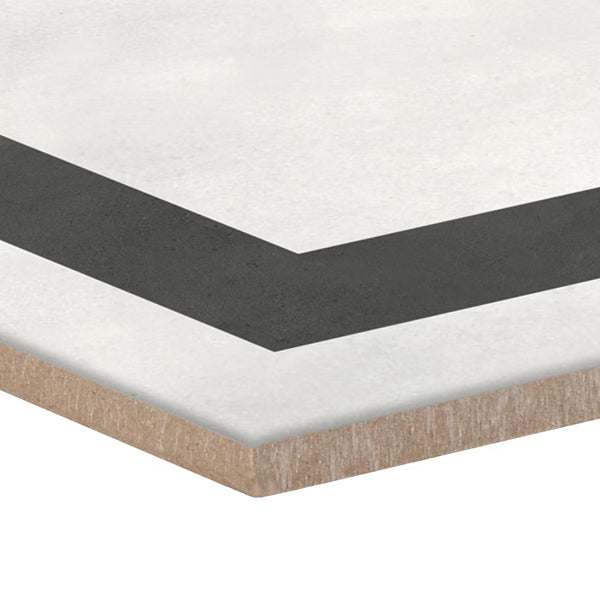 Anatolia Artisano Bianco Frame 7 inch Matte Pressed Porcelain Tile 2.80 sq ft per Case Hexagon