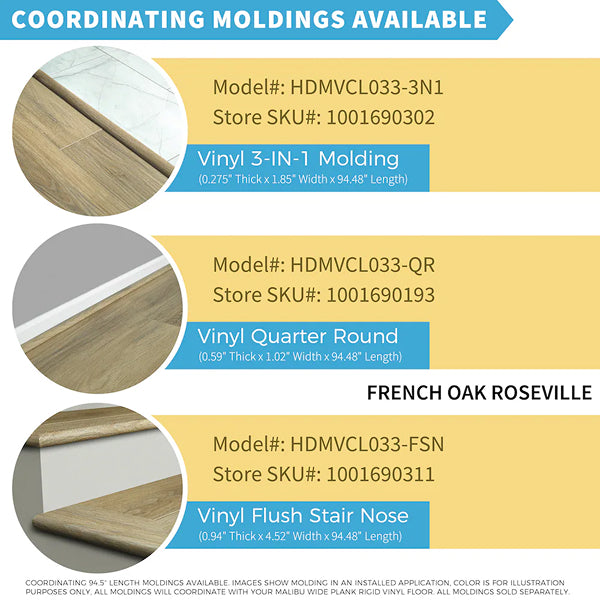 Malibu Wide Plank French Oak Roseville 7.17 in. x 60 in. Luxury Vinyl Plank Flooring (23.88 sq. ft. / case)