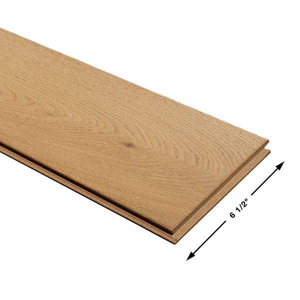 Plancher de bois franc d'ingénierie Malibu Wide Plank en chêne français Hollister à emboîtement – ​​3/8 po d'épaisseur x 6,5 po de largeur (23,64 pi²/caisse)