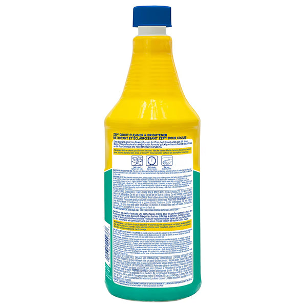 Zep 946 mL Grout Cleaner – Acidic Floor Cleaner Liquid for Whitens Grout