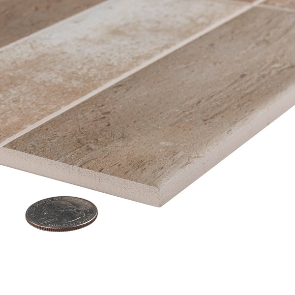 Merola Tile Kings Mud Sand 7-7/8-inch x 15-3/4-inch Ceramic Wall Tile (10.44 sq. ft./Case)
