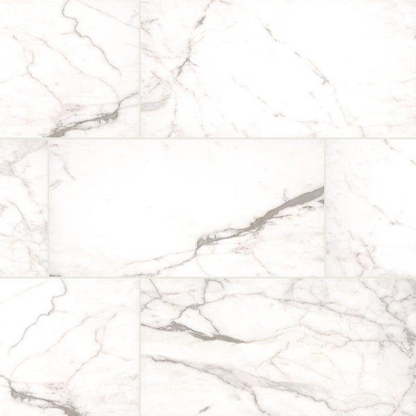 MSI Stone ULC White Vena Matte 12x24 Glazed Ceramic Floor & Wall Tile