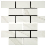 Load image into Gallery viewer, Dal Tile Selwyn Bianco Calacatta Matte 12x12 Brick Joint Mosaic Ceramic Tile
