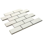 Load image into Gallery viewer, Dal Tile Selwyn Bianco Calacatta Matte 12x12 Brick Joint Mosaic Ceramic Tile
