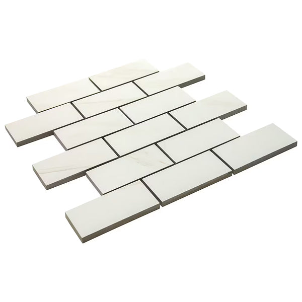 Dal Tile Selwyn Bianco Calacatta Matte 12x12 Brick Joint Mosaic Ceramic Tile