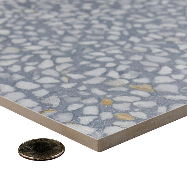 Merola Tile Farnese Amalfi Azul Porcelain Tile 11.5 inch x 11.5 inch 10.55 sq. ft./case Matte Textured Stone Look Finish