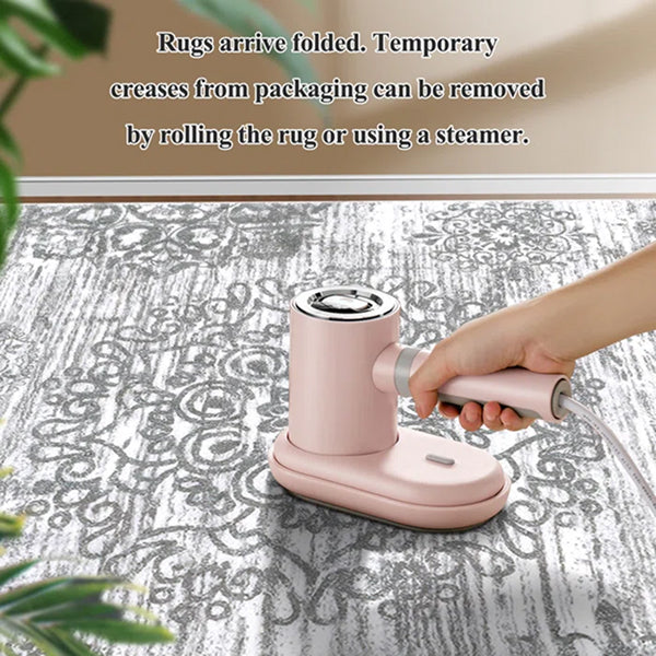 Polyester Machine Washable Oriental Light Grey Area Rug