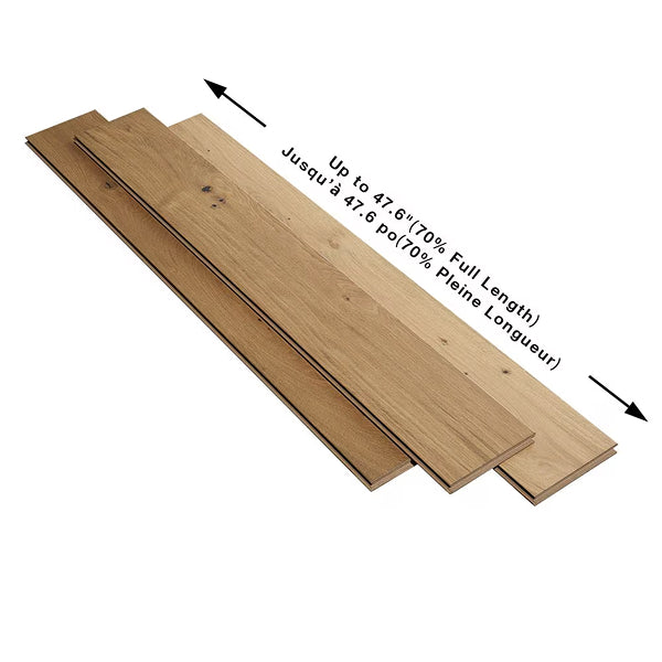 Plancher de bois franc d'ingénierie Malibu Wide Plank en chêne français Hollister à emboîtement – ​​3/8 po d'épaisseur x 6,5 po de largeur (23,64 pi²/caisse)