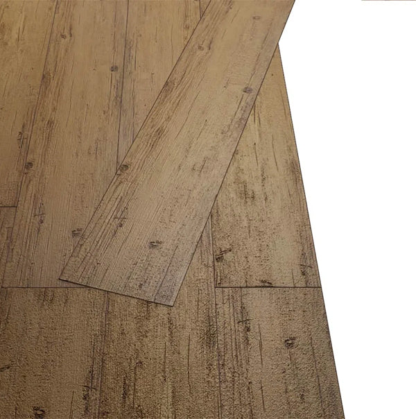 Walnut Brown Laminate Plank Flooring – 6" x 36", 0.08" Thick, PVC, 54 Sq. Ft., DIY-Friendly