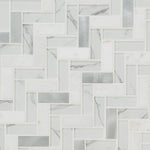 Load image into Gallery viewer, MSI Bytle Bianco 12x12 Herringbone Multi-Surface Mesh-Mounted Mosaic Tile
