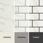 Load image into Gallery viewer, Dal Tile Selwyn Bianco Calacatta Matte 12x12 Brick Joint Mosaic Ceramic Tile

